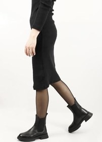 Resim GÖNDERİR Kadın Kalın Taban Hakiki Deri Chelsea Bot DKZB61351457 