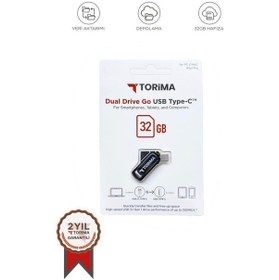 Resim Torima Siyah 32gb Çift Sürücülü Usb-type-c Otg 
