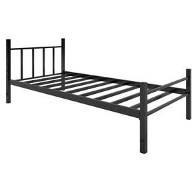 Resim 4M Houselab Tek Kişilik Metal Karyola Yatak Siyah - Beyaz 90x190 Cm 