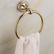 Resim Sanlindou Altın Oyma Banyo Donanım Tutucu Robe Kanca Antika Banyo Aksesuarları Duvara Monte Banyo Ürünleri | Banyo Donanım Setleri (Yurt Dışından) 