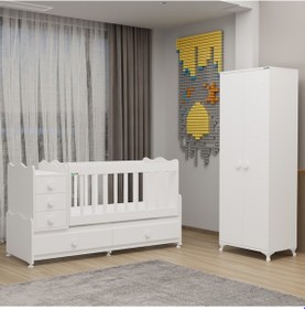 Resim Garaj Home Melina Bebek Odası Yıldız 2 Kapaklı Dolap - Beyaz Beyaz 