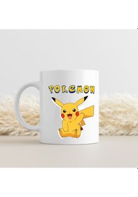 Resim Pokemon Pikachu Tasarımlı Kupa Bardak Beyaz 