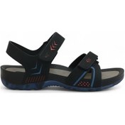 Resim 2145-9829 Tam Anatomik Bantlı Günlük Ve Deniz,havuz Gibi Islak Zeminler İçin Uyumlu Erkek Sandalet Siyah 