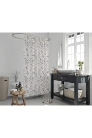Resim Tropikhome Banyo Perdesi - Tek Kanat Duş Perdesi, Polyester Kumaş Duşakabin Perdesi 180x200 Cm Küvet Perdesi 