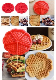 Resim krommet Kalp Desenli Silikon Waffle Kalıbı 