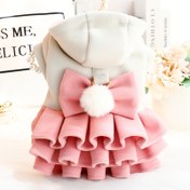 Resim 1 adet Kış Prenses Elbisesi Köpek Mont, Kalın Peluş Teddy Evcil Hayvan Giysileri, Sadece Elde Yıkama, Çıtçıtlı Kapatma, Dokuma Polyester, Küçük Irklar İçin Önerilir, 4872 
