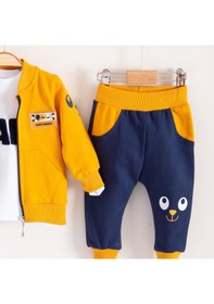 Resim 3-18 Ay Erkek Bebek Takımı New Fashıon Hırkalı 3'lü Sarı Sarı 