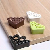 Resim 4 Adet Şık Oyma Çiçek Tasarımlı Silikon Köşe Koruyucular - BPA İçermez, Güvenlik ve Dekor için Şık Masa Kenarı Koruyucular 