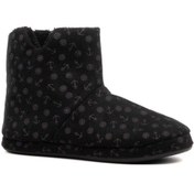 Resim Erkek Kışlık Kaydırmaz Taban Ev Botu Çapa Desenli Panduf Siyah 