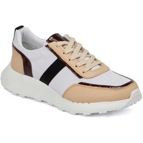 Resim Tergan Vizon Deri-Tekstil Kadın Sneaker - K24I1AY67384-A44 
