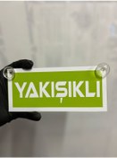 Resim Yeşil Renk Üzeri Beyaz Renk Yakışıklı Yazılı Vantuzlu Cam Süsü 