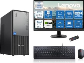 Resim Lenovo Thinkcentre Neo 50T Gen5 Intel Core I7 14700 32GB Ddr5 1tb SSD 27 Inç Monitör Windows 11 Pro Quadro T1000 4gb Masaüstü Bilgisayar 10002712UAS0GL00P13 + Zetta Flash Bellek 