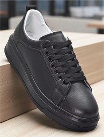 Resim Tab475 Ortopedik Taban Hakiki Deri Erkek Ayakkabı Casual Günlük Erkek Ayakkabı Siyah 