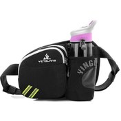 Resim Siyah Nylon Spor Bel Çantası - Koşu, Bisiklet, Dağcılık İçin - Su Şişesi Cebi, Hafif, Konforlu, Unisex Siyah Siyah 