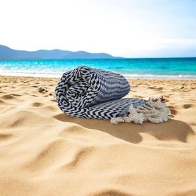 Resim Peştemal Sık Dokuma Derin Deniz Lacivert 