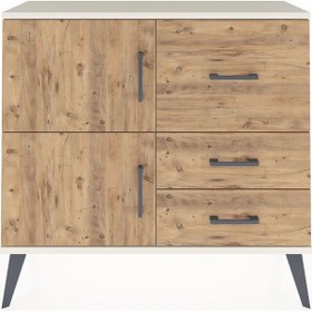 Resim Arges Şifonyer Tek Raflı 3 Çekmeceli 2 Kapaklı 88x30x80 Aytaşı-çam Çam 