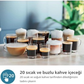 Resim Philips Tam Otomatik 5500 Serisi Espresso Makinesi, 20 Sıcak ve Soğuk Mükemmel Içecek Espresso, Sütlü Latte, Cappuccino vb +1kg kahve 
