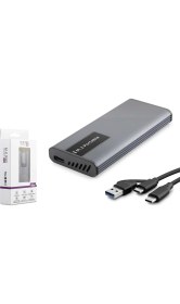 Resim Hadron Hdx1781 Ssd Kutu Type-C3.1 + Usb3.0 Ngff Alimünyum + Plastik M2 Chip Rtl9201R Rgb Gr (Boş Kutu) 