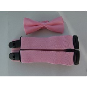 Resim Pembe Çocuk Papyonu / Pembe Çocuk Pantolon Askısı Pembe 