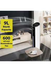 Resim Tüm Ev İçin 9 Litre Büyük Boy Hava Nemlendirici Humidifer Bebek Ve Çocuklar İçin Uv Karbon Hava Temizleme 