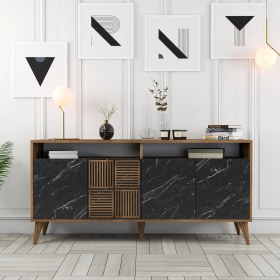 Resim Variant Mobilya Variant Milan 160CM Konsol - Ceviz / Siyah Mermer 