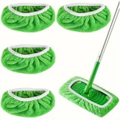 Resim 4 adet Yeniden Kullanılabilir Mop Pedleri - Yüksek Emicilik Yıkanabilir ve Dayanıklı Polyester, Güvenli Uyum için Elastik Bant Tasarımı, Sert Ahşap Fayans Linolyum Zeminler için Temizlik Çözümü Uyumluluğu ile Kuru ve Islak Kullanım, Mikrofiber Mop Pedleri 