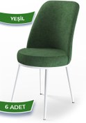 Resim Canisa Concept Dexa Serisi, Üst Kalite Yemek Odası Sandalyesi, Metal Beyaz Iskeletli, 6 Yeşil Adet 