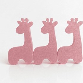 Resim Zürafa Figürlü 3 Adet Dolap Kulpu - Çocuk Odası , Modern Ve Şık 3cm Vida Ve Somun Dahil Pembe 