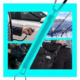 Resim 1 adet Siyah Alüminyum Alaşımlı Yaylı, Uzatılabilir Halatlı, 6.8KG Test Mukavemetli, Dahili Çelik Tel - İdeal Hediye Seçimi!, Dış Mekan Kamp Malzemesi|Şık Aksesuar|Dayanıklı Yapı 