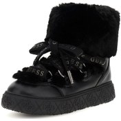 Resim Kadın Unessa Kürk Detaylı Platform Bot - Siyah Siyah 