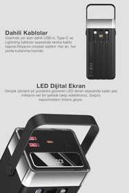 Resim Kensa 80.000 mAh Süper Kapasiteli LED Işıklı Powerbank - Hızlı Şarj, USB-C & Çoklu Cihaz Desteği 