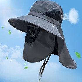 Resim 1 adet Erkek/Kadın Çıkarılabilir Şapka Güneş Kapağı Sevgililer Günü, Dış Mekan Beyzbol Hızlı Kuruyan UV Koruma Şapka Hediyeler, Geniş Kenarlı ve Ayarlanabilir Kayışlı Dış Mekan Güneş Şapkası, Balıkçılık Bisiklet Tırmanma için Yüz Boyun Kapağı Koruma - Elde Yıkanabilir 