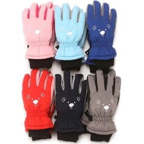 Resim Ambition Çocuklar Kış Kayak Eldiveni Sevimli Karikatür Sıcak Mavi 