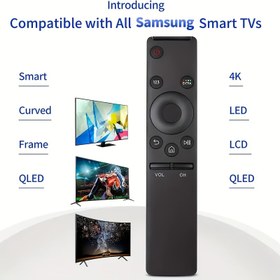 Resim 2K 4K 8K 3D UHD Kavisli LED QLED Akıllı TV'ler ve Eski TV'ler için Uzaktan Kumanda - Sağlam Ergonomik Tasarım, Rahat Tutuş, Kolay Erişim Düğmeleri, Kızılötesi Teknoloji, BN59-01259B / D / E ve BN59-01241A / 60A / 66A ile uyumlu, UN32 / 40/43/49/50/55/58/65/75, KS / KU / MU 6/7/8/9 Serisi, Akıllı Tv Aksesuarı | Şık modern görünüm | Sağlam Yapı 