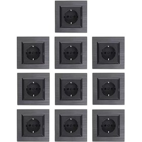 Resim 10 Adet Ovivo Quantum Manyetik Gri Topraklı Priz 10' Lu 