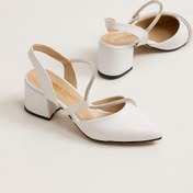 Resim marinarosse Kadın Lily Beyaz Cilt Klasik Topuklu Ayakkabı 