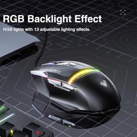 Resim Aula S12 Pro 12800 DPI 8 Tuşlu Makrolu Kablolu Optik Gaming Oyuncu Mouse Siyah 