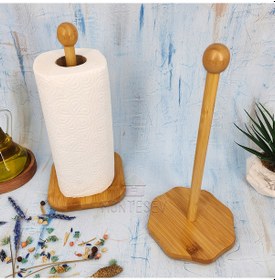 Resim Ahşap Bambu Kağıt Havluluk Ahşap Peçetelik Mutfak Düzenleyici 2li 