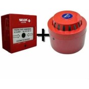 Resim Selda 220 V Yangın İhbar Butonu ve İkaz Sireni 