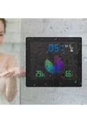 Resim Xindoker Dijital Duvar Saati - Renkli Ekranlı Nem Ve Sıcaklık Ölçer, Alarmlı Su Geçirmez 