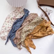 Resim 1 adet Vintage Tarzı Bayan Pastoral Çiçekli Bandana, -Blend, Kadınlar için Çok Yönlü Rahat Başörtüsü, Hayvan Teması, Polyester ve Spandex, Tüy Yok, Güç Kullanımı Yok 