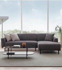 Resim Enza Home Terra Yataklı Köşe, Keten Dokulu, Sağ Köşe - Antrasit 