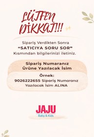 Resim Jaju Baby İsim İşlemeli Taç Nakışlı 13 Parça Ekru Hastane Çıkışı Yeni Doğan Bebek Seti Bornoz Seti %100 Pamuk 