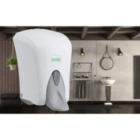 Resim Şeker Portakalım Vialli F6M Hazneli Medikal Köpük Sabun Dispenseri Aparatı 1000 ml Beyaz 