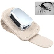 Resim Moveevo Araç Güneşlik Gözlük Tutucu, Alüminyum Deri, Kaymazsız, Gözlüğü Korumak Ve Düzenlemek, Bej 