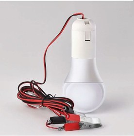 Resim Seyyar Kablolu Led Ampul- Akü Takviye Maşalı 1.8 Metre Kablolu- 12volt 5watt Beyaz Led Ampul 1 