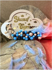 Resim Elizihediyelik Ahşap Bubble Pano Balonlu Bebek Kapı Süsü (547788311) Çok Renkli 