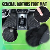 Resim Topnotch Ford F-150 2022-2023 İçin Minimalist Tarz Şık Ve Modaya Uygun 3 Katmanlı Pu Deri Oto Paspas Siyah Grid Çizgili 