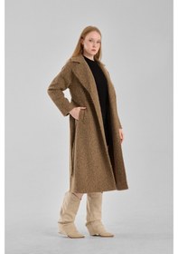 Resim Haki Buklet Kaşe Oversize Kaban Haki 