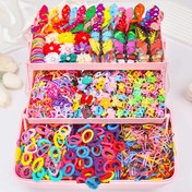 Resim 566 Parça Sevimli Karikatür Saç Aksesuar Seti, Kelebek Tokalar ve Tavşan Kulaklıklar Dahil - Kızlar ve Kadınlar İçin Renkli Saç Bağları ile Canlı Renklerde Çeşitli Saç Modellerini Geliştirme 